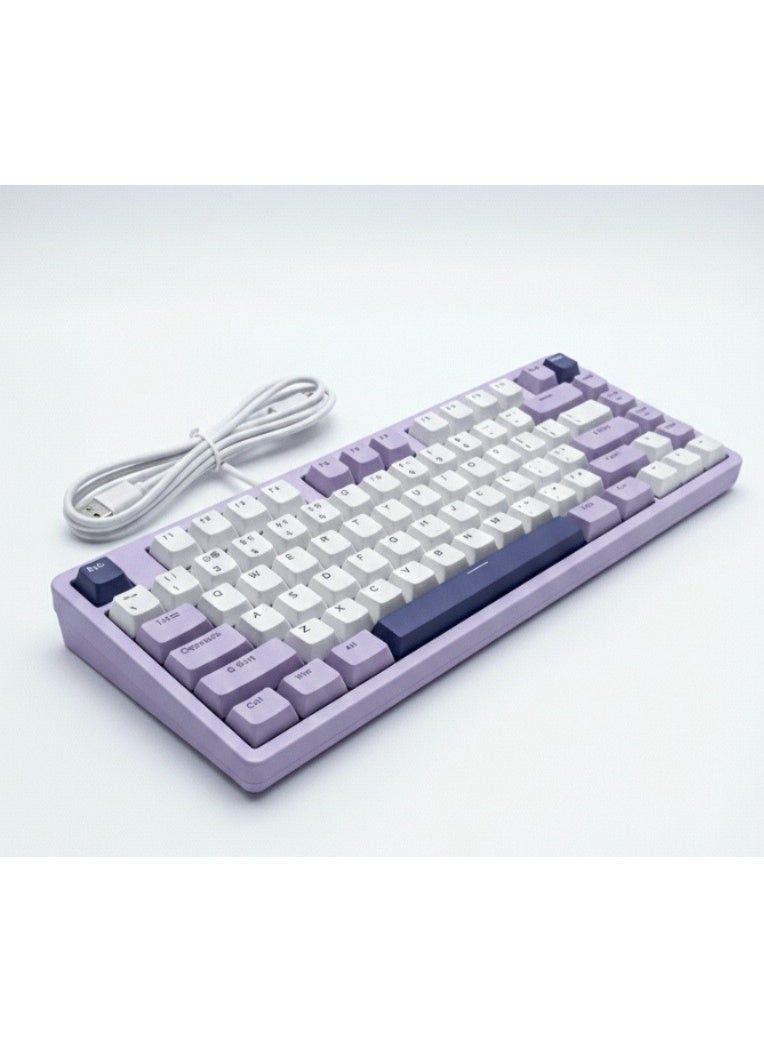 كوجار لوحة مفاتيح الألعاب الميكانيكية COUGAR-EGY G-871، 87 مفتاحًا، تصميم TKL صغير الحجم، سلكية بمفاتيح سوداء، بإضاءة خلفية لأجهزة الكمبيوتر التي تعمل بنظامي التشغيل Windows وMac (بنفسجي وأبيض). - Image 2